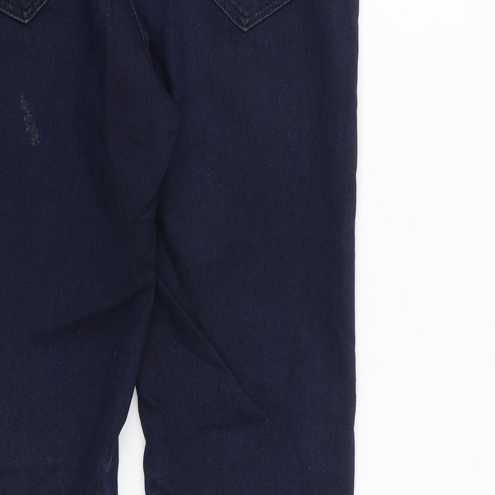 Marks and Spencer Womens Blue Cotton Skinny Jeans Size 8 L28 in Slim Zip