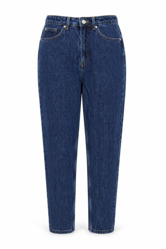 Denim & Co. Womens Blue Cotton Tapered Jeans Size 8 L29 in Regular Zip