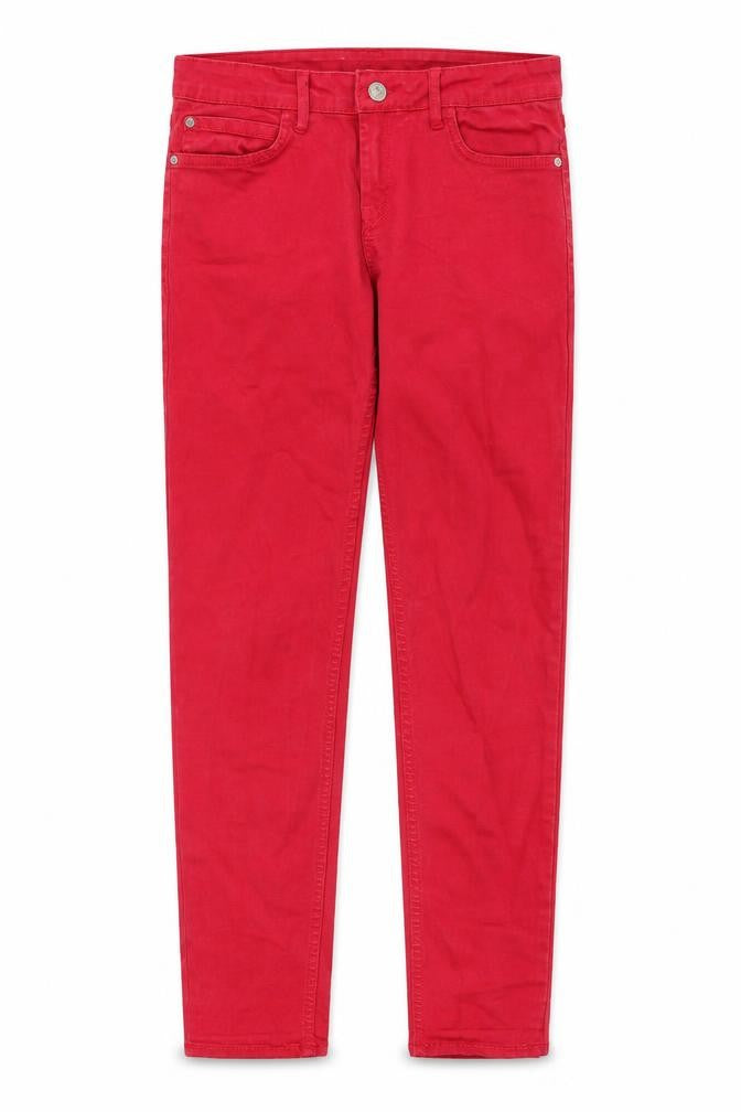 Mango Womens Red Cotton Skinny Jeans Size 10 L28 in Regular Zip