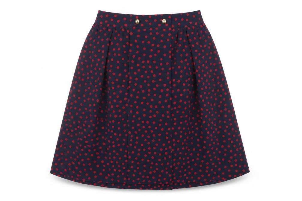 Comme CA ISM Womens Blue Geometric Polyester Tulip Skirt Size L Zip