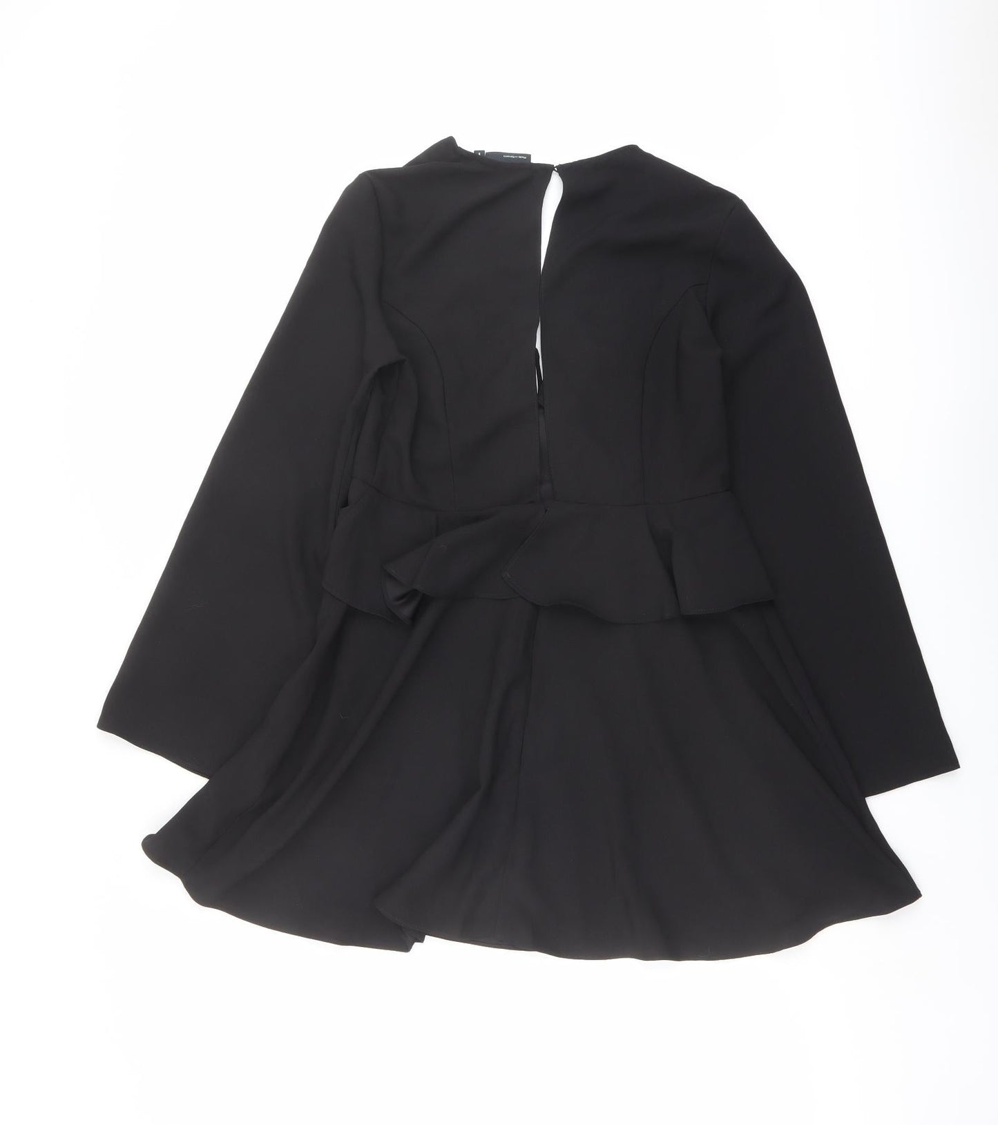 ASOS Womens Black Polyester Trapeze & Swing Size 10 V-Neck Button