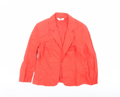 Marks & Spencer Womens Red Jacket Blazer Size 12 Hook & Eye