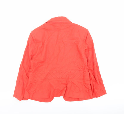 Marks & Spencer Womens Red Jacket Blazer Size 12 Hook & Eye