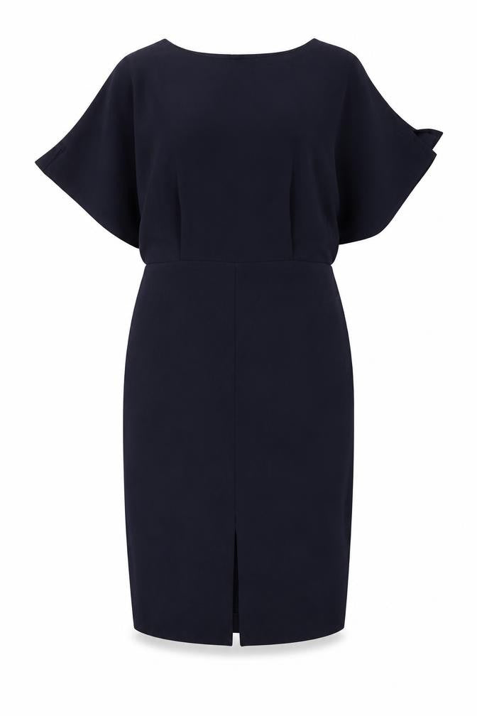 Mango Womens Blue Polyester Shift Size M Round Neck Button