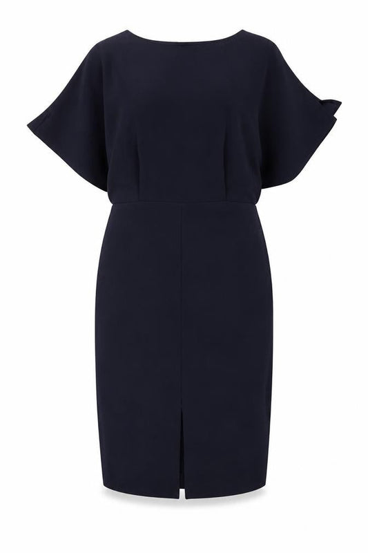 Mango Womens Blue Polyester Shift Size M Round Neck Button
