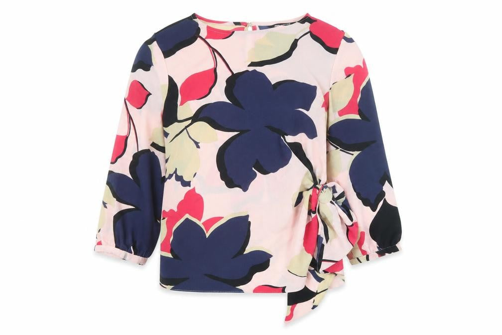 Debenhams Womens Multicoloured Floral Polyester Basic Blouse Size 12 Round Neck