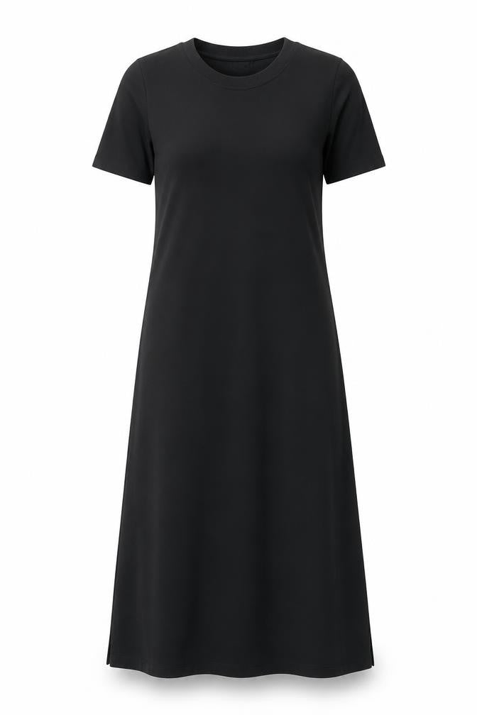 Marks & Spencer Womens Black Polyester A-Line Size 6 Round Neck Pullover