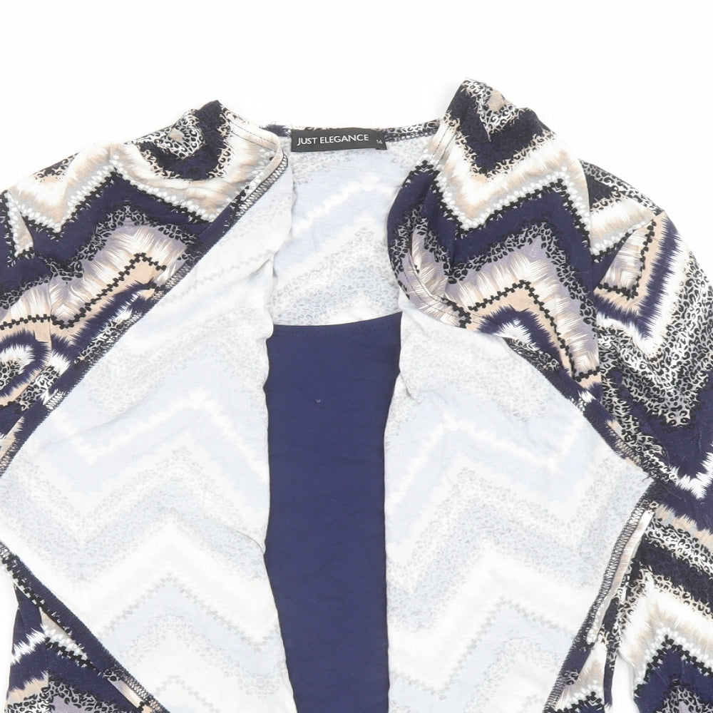 Just Elegance Womens Multicoloured Geometric Viscose Basic Blouse Size 14 Round Neck - Layered Top