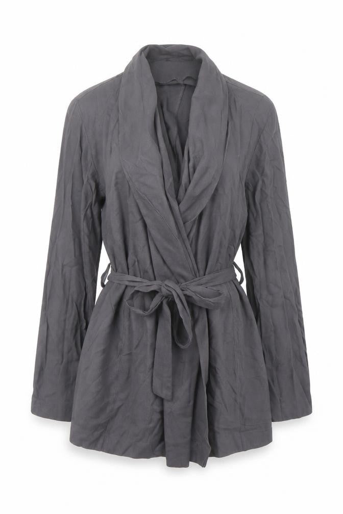 New Look Womens Grey Jacket Size 14 Tie