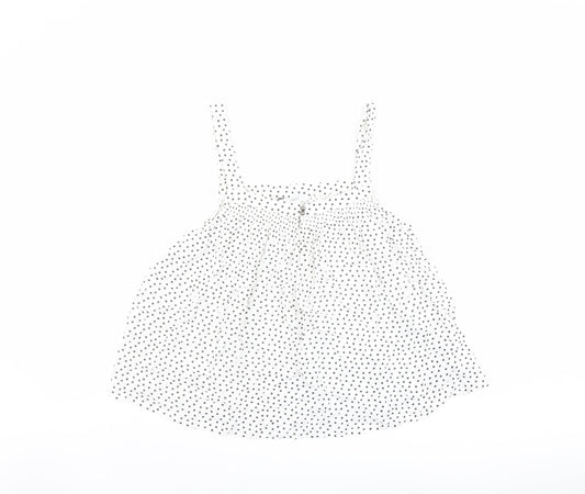 NEXT Womens White Polka Dot Viscose Camisole Tank Size 10 Square Neck