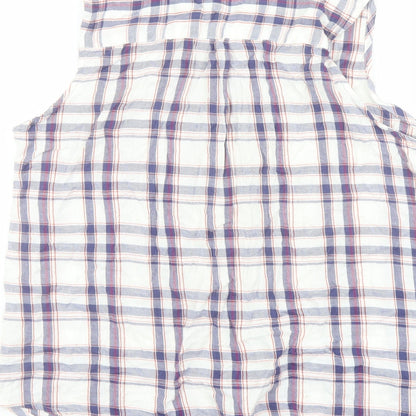 Brand and care label for Originals women’s multicoloured plaid cotton basic button-up, size UK 18, collared