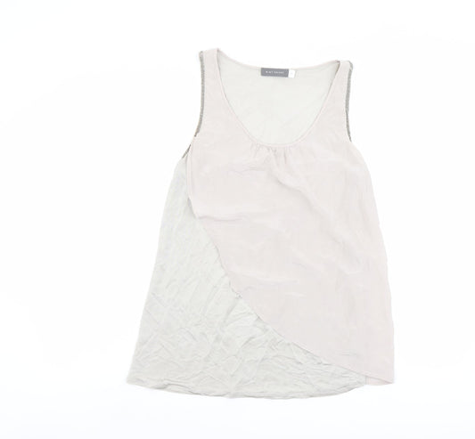 Mint Velvet Womens Beige Paisley Viscose Basic Tank Size 10 Scoop Neck