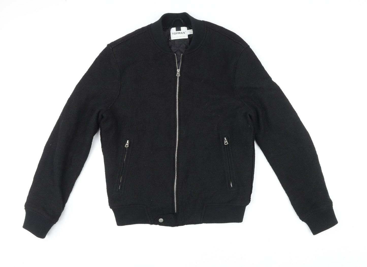 Topman Mens Black Jacket Size S Zip
