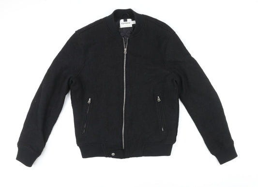 Topman Mens Black Jacket Size S Zip