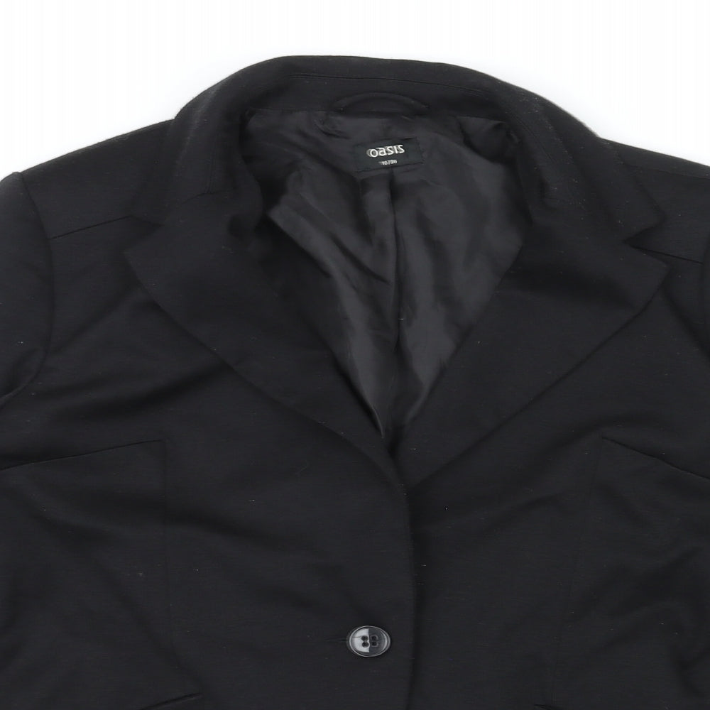 Oasis Womens Black Jacket Blazer Size 10 Button