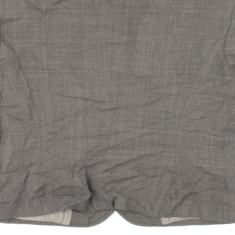 NEXT Womens Brown Geometric Jacket Blazer Size 10 Button
