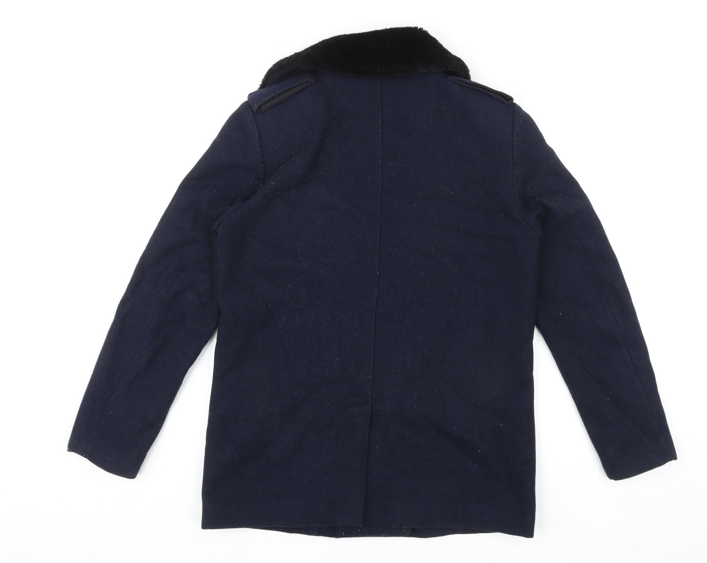 H&M Womens Blue Biker Jacket Size 8 Zip