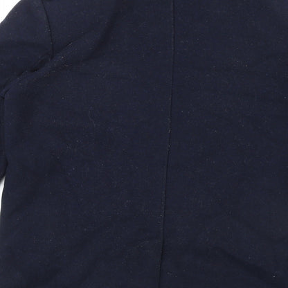 H&M Womens Blue Biker Jacket Size 8 Zip