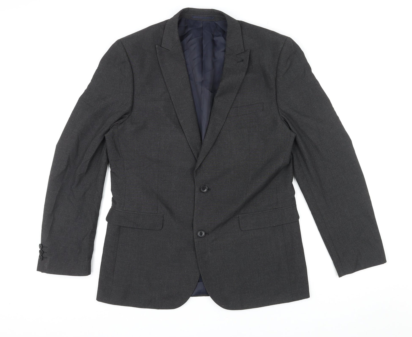 NEXT Mens Grey Polyester Jacket Suit Jacket Size 42 Regular