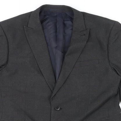 Next Mens Grey Polyester Jacket Suit Jacket Size 42 Regular
