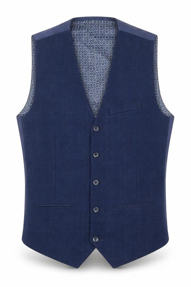 Sawyers & Hendricks Mens Blue Polyester Jacket Suit Waistcoat Size 44 Regular