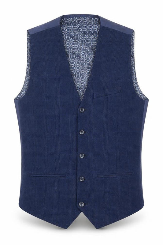 Sawyers & Hendricks Mens Blue Polyester Jacket Suit Waistcoat Size 44 Regular