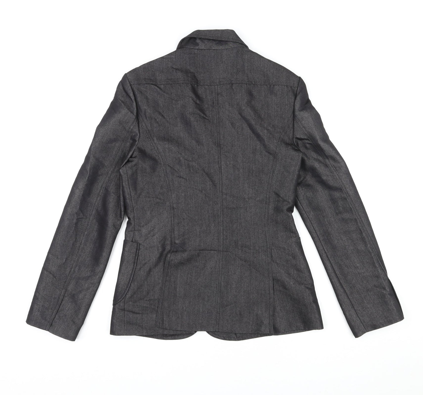Mango Womens Black Jacket Blazer Size 12 Button