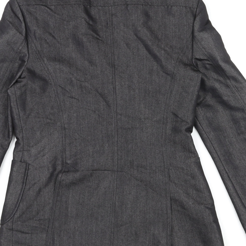 Mango Womens Black Jacket Blazer Size 12 Button