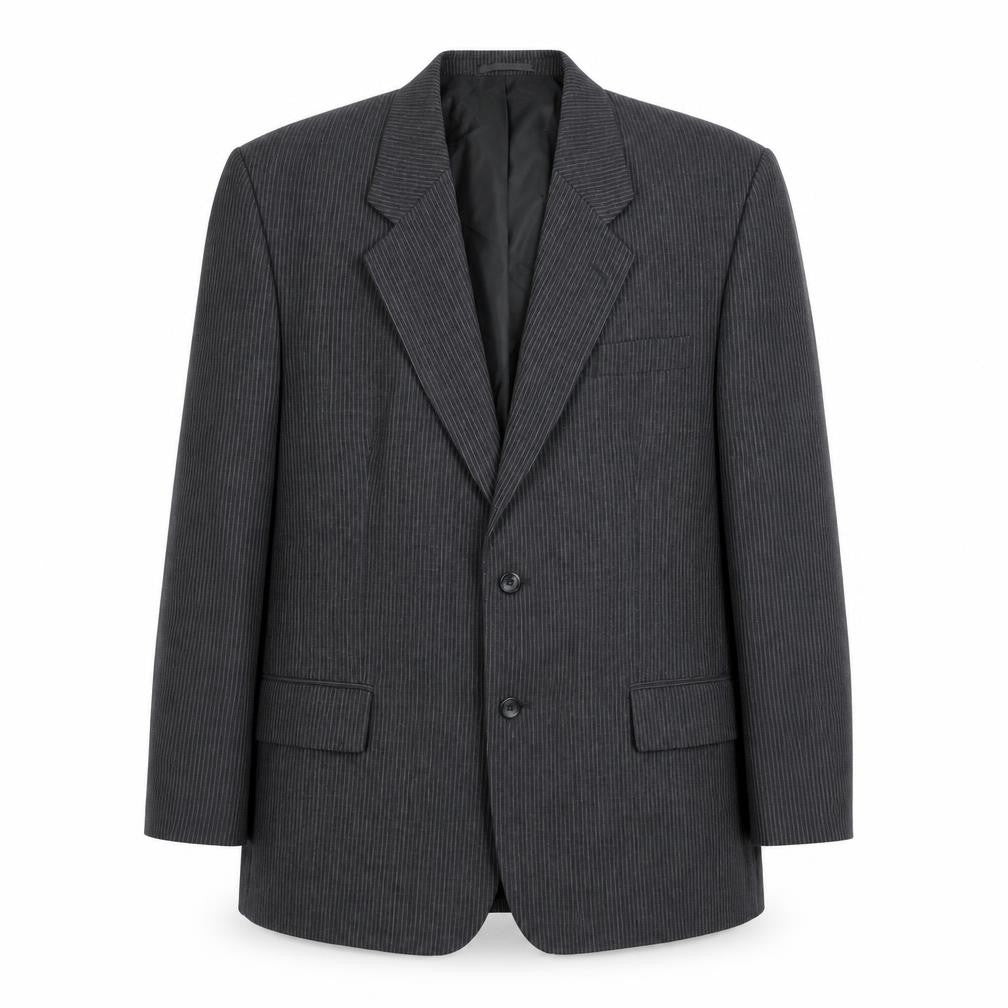 Skopes Mens Grey Striped Polyester Jacket Blazer Size 48 Regular