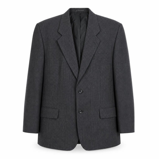 Skopes Mens Grey Striped Polyester Jacket Blazer Size 48 Regular