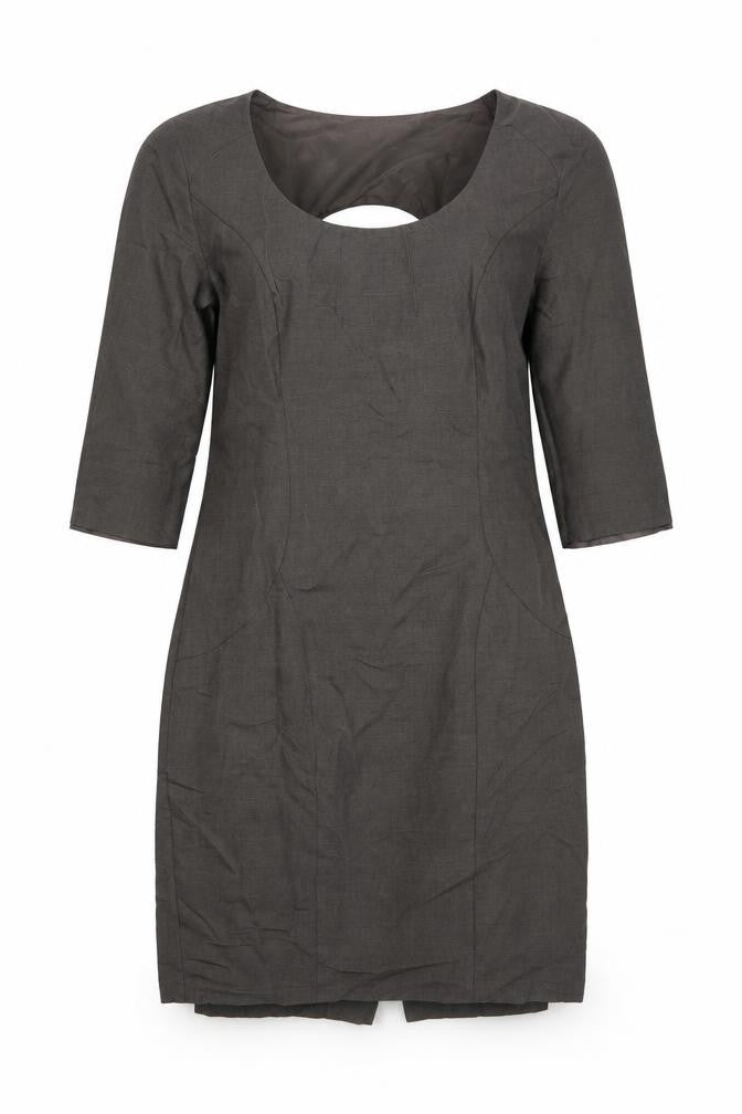 Pepperberry Womens Grey Geometric Polyester Shift Size 14 Round Neck Zip
