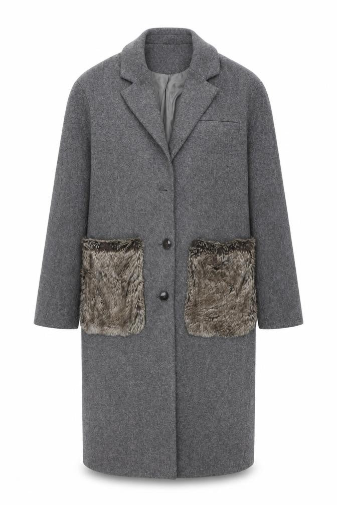 Zara Womens Grey Overcoat Coat Size S Button