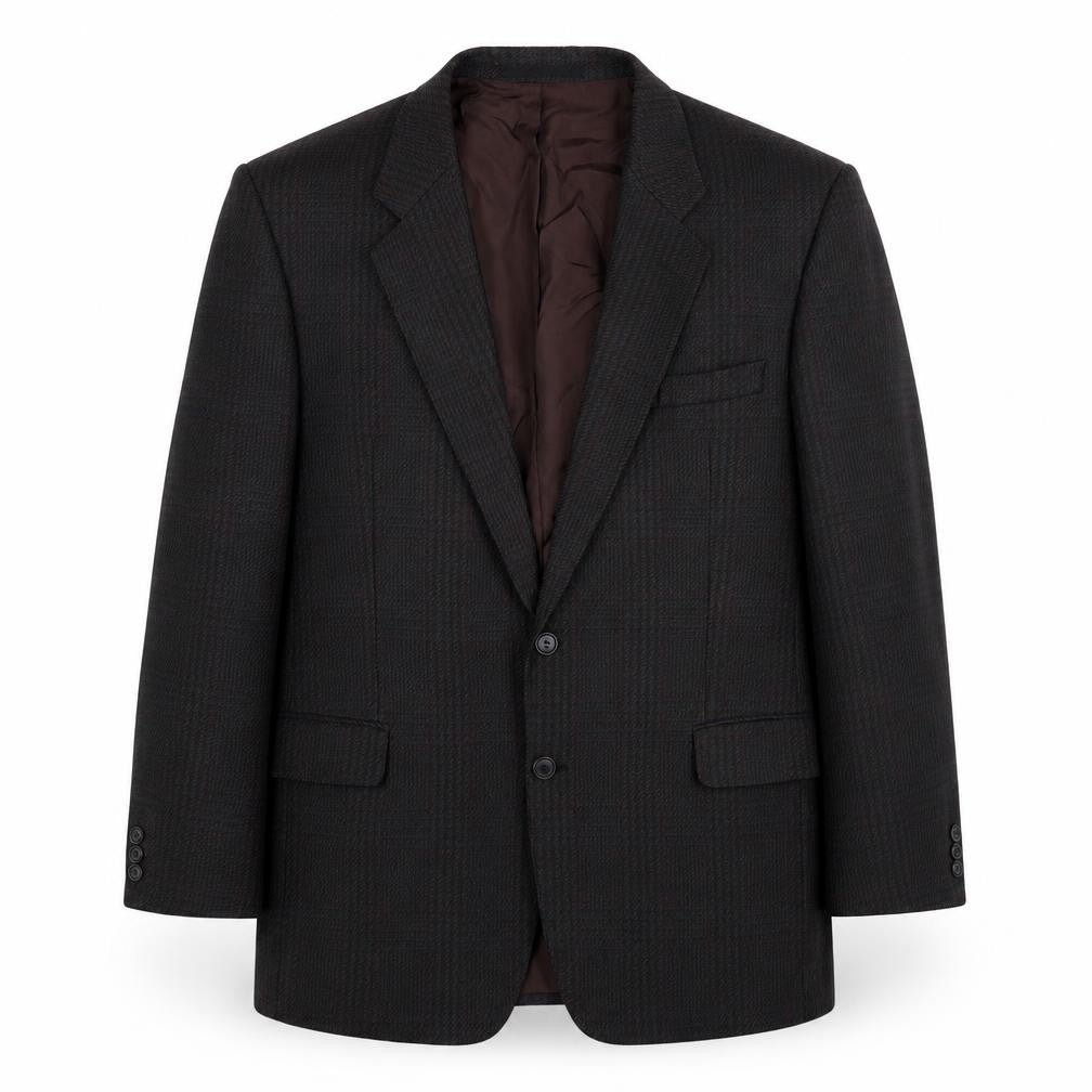 Westbury Mens Black Plaid Wool Jacket Suit Jacket Size 44 Regular