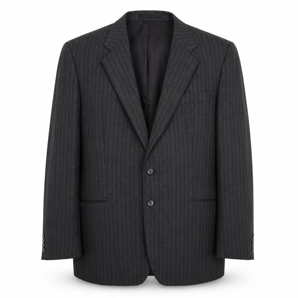 St Michael Mens Grey Striped Polyester Jacket Suit Jacket Size 44 Regular