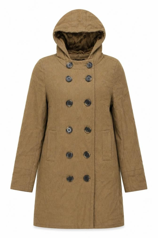 Topshop Womens Brown Overcoat Coat Size 12 Button