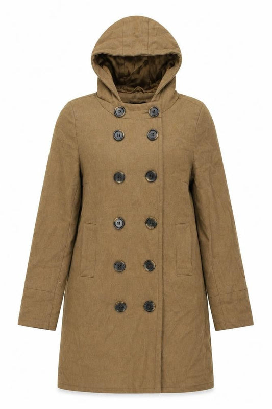 Topshop Womens Brown Overcoat Coat Size 12 Button