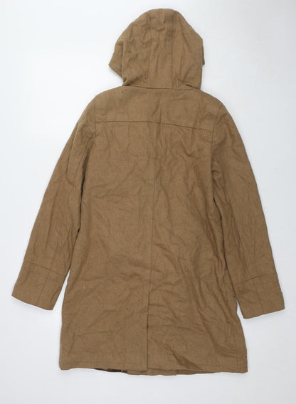 Topshop Womens Brown Overcoat Coat Size 12 Button