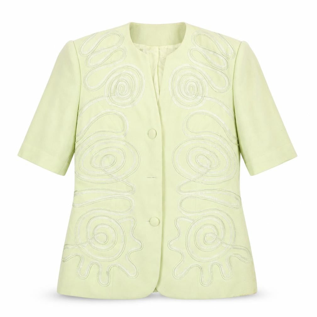 Gina Tricot Womens Green Jacket Blazer Size 10 Button