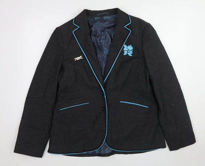 Next Womens Grey Cotton Jacket Blazer Size 16