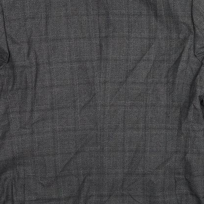 Next Mens Grey Plaid Polyester Jacket Suit Jacket Size 46 Regular