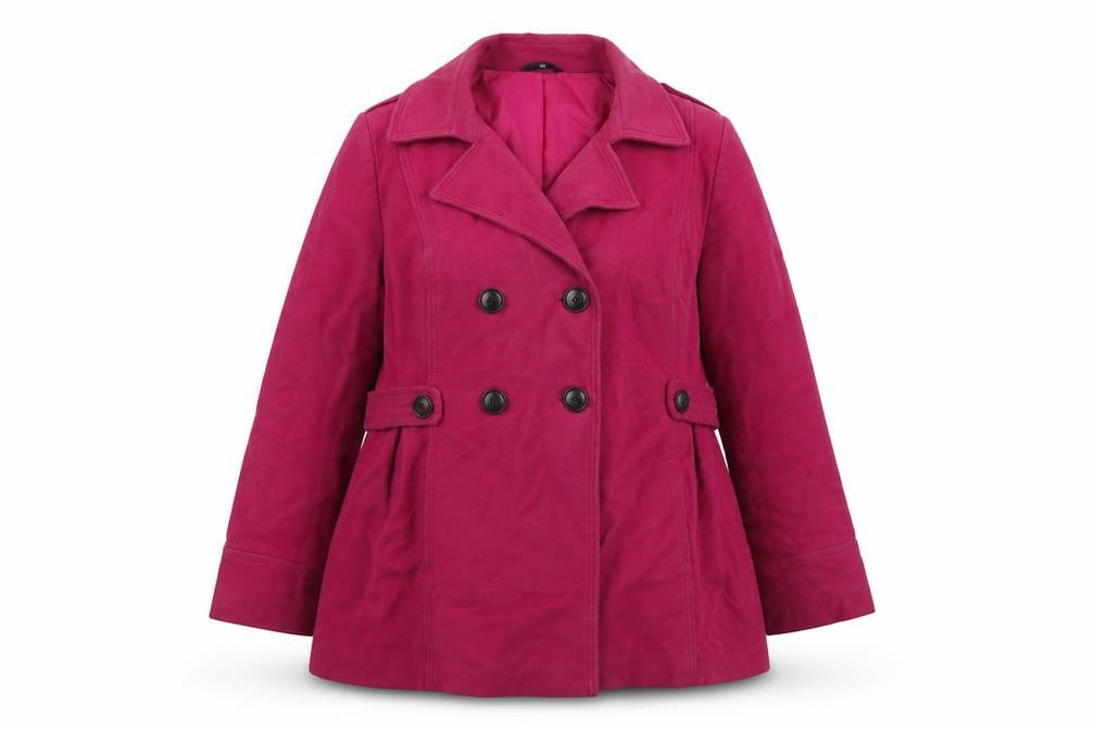 Marks & Spencer Womens Purple Pea Coat Coat Size 16 Button