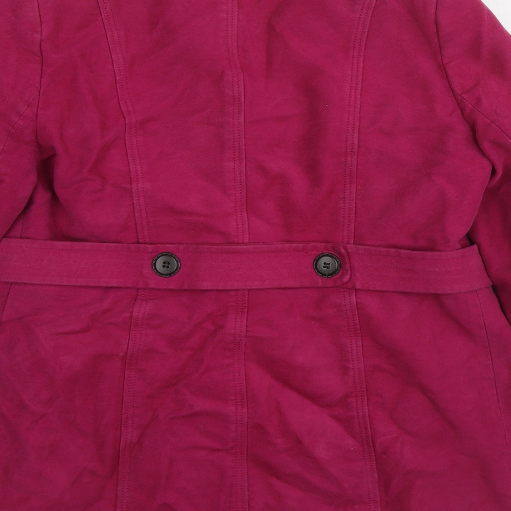 Marks & Spencer Womens Purple Pea Coat Coat Size 16 Button