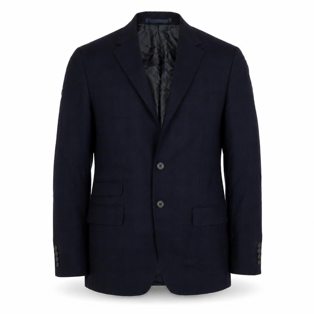 Marks & Spencer Mens Blue Plaid Wool Jacket Suit Jacket Size 38 Regular