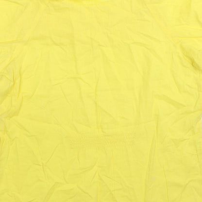 Oasis Womens Yellow Cotton Basic Blouse Size 8 Boat Neck