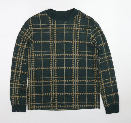 NEXT Womens Green Plaid Viscose Pullover Sweatshirt Size 10 Pullover