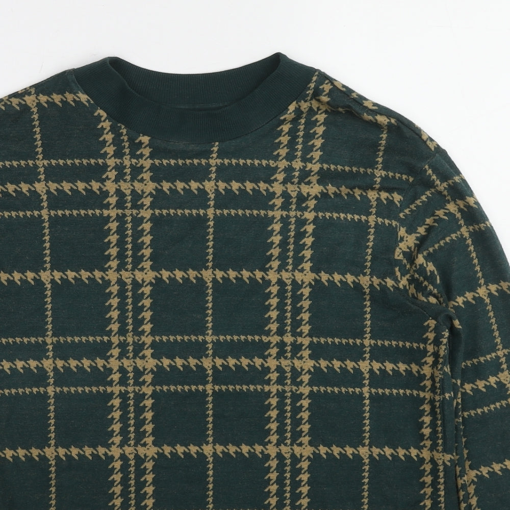 NEXT Womens Green Plaid Viscose Pullover Sweatshirt Size 10 Pullover