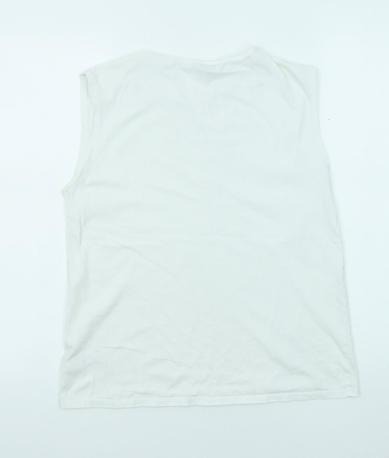 NEXT Womens White Cotton Basic Tank Size 8 Round Neck