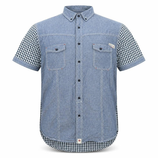 Resistance Mens Blue Check Cotton Button-Up Size XL Collared Button