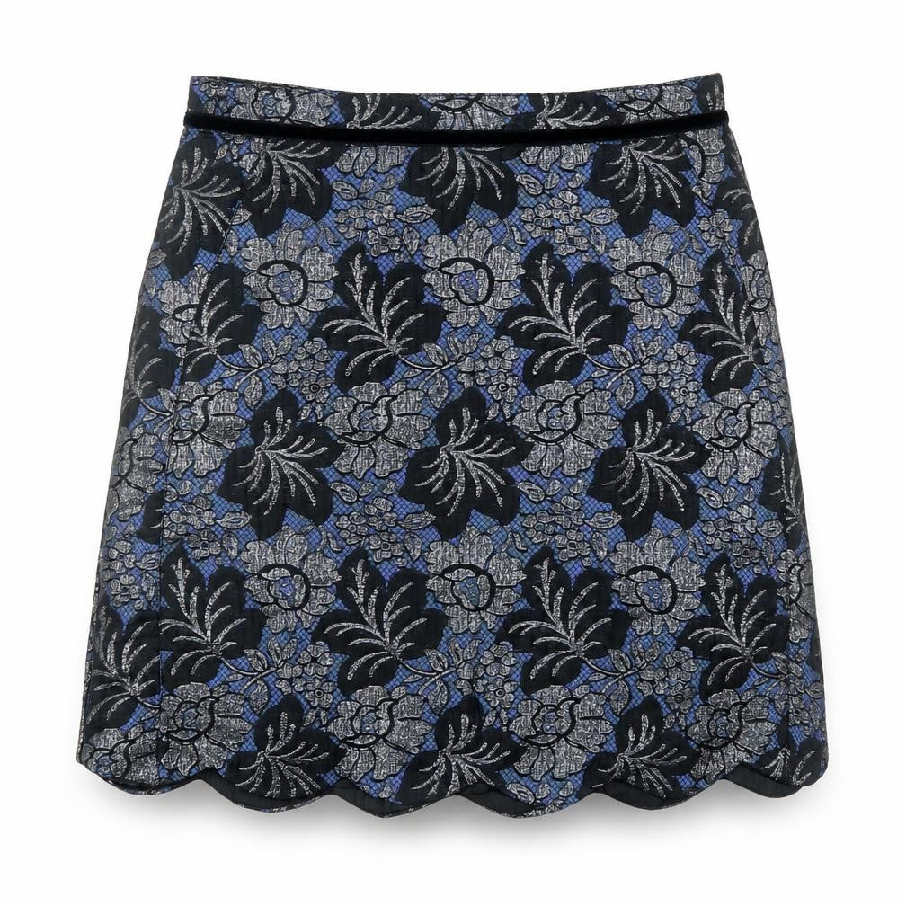 Oasis Womens Multicoloured Floral Polyester A-Line Skirt Size 8 Zip