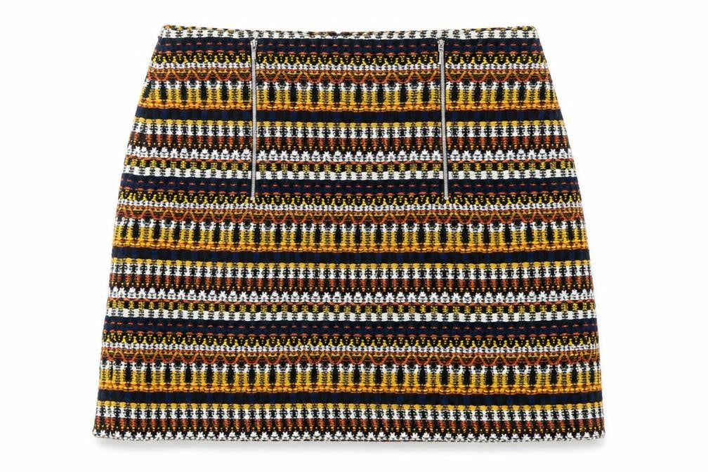 Mango Womens Multicoloured Geometric Cotton A-Line Skirt Size 10 Zip